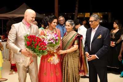 L Subramaniam and Kavita Krishnamurti Subramaniam’s daughter’s reception in Bengaluru