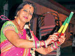 Dancing to dandiya beats