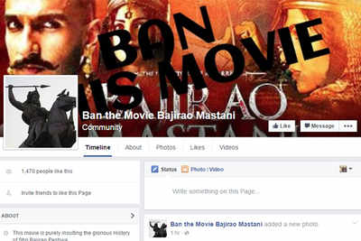 History purists demand a ban on 'Bajirao Mastani' through a Facebook page
