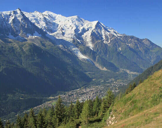 Walking across Chamonix town centre