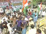 Congress workers protest against BJP