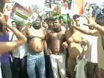 Congress workers protest against BJP