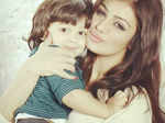 Ayesha Takia poses with her son Mikail