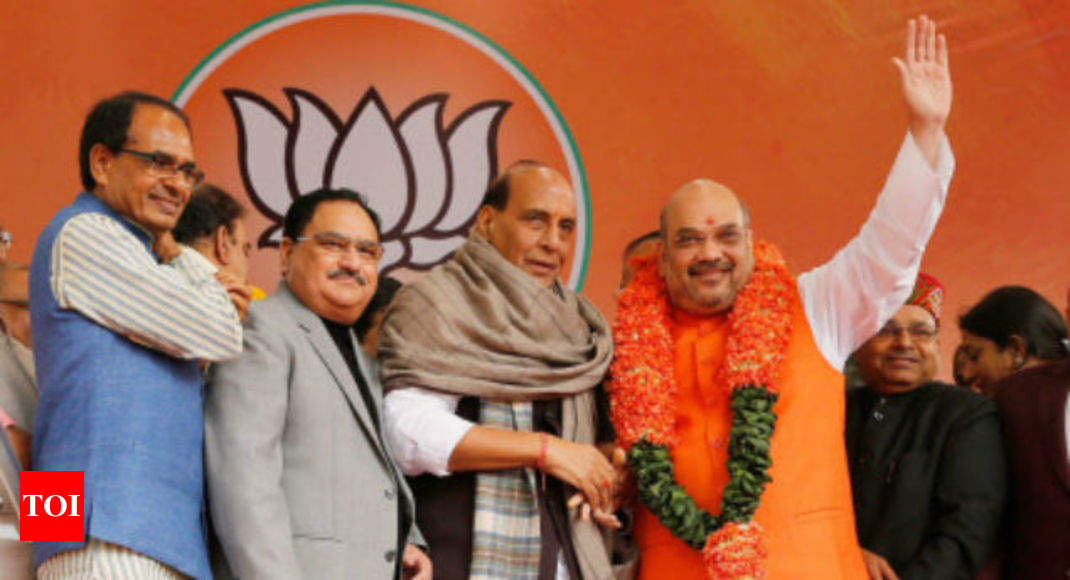 Amit Shah re-elected BJP president for second term, party veterans skip ...