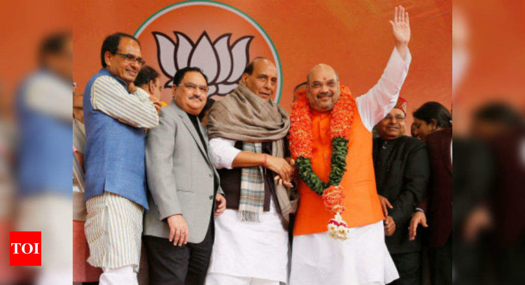 Amit Shah re-elected BJP president for second term, party veterans skip ...