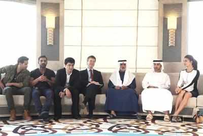 <arttitle>Sajid Nadiadwala and the 'Dishoom' team enjoy royal luncheon in Abu Dhabi<b/></arttitle>