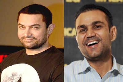 Aamir Khan and Virendra Sehwag bond over Ladoos.