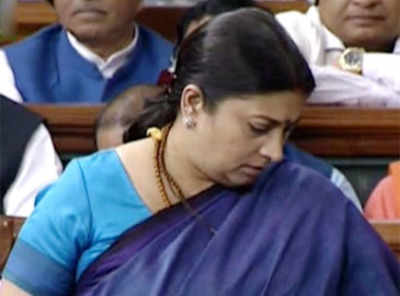 Smriti Irani gets emotional, says Rohith's body was used as political tool