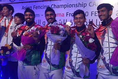 Successful Indian boys return from Asian fencing