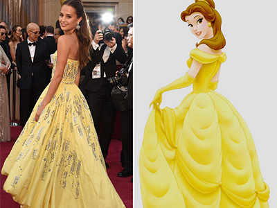 Alicia Vikander Oscars Dress Looks Like Belle From 'Beauty and the Beast