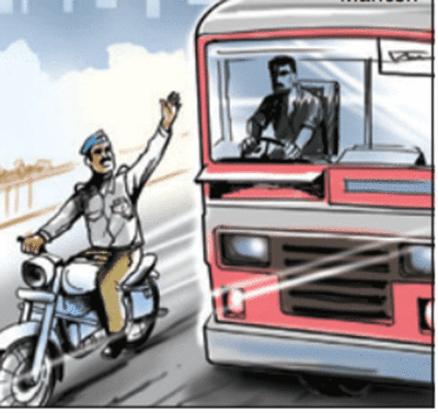 Cop on bike nabs drunk bus driver after 2km chase | Thane News - Times ...