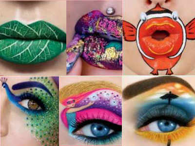 Makeup artists now trying at eye and lip art - Times of India