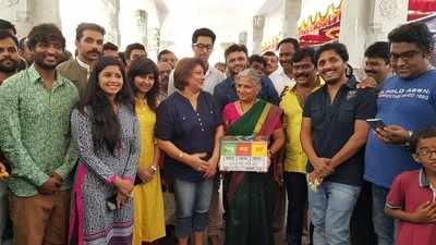 Sudha Murty inaugurates Kannada film mahurat
