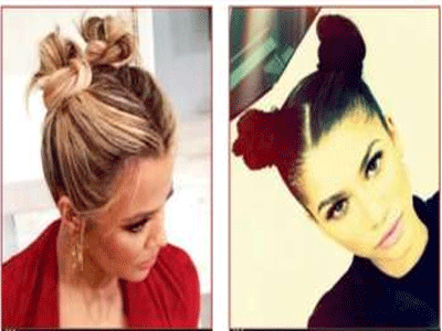 HSL10 - Side Sweep Two-Tone Double Bun Hair | Iludio