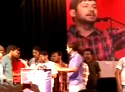 Kanhaiya Kumar's supporters beat up man for showing black flag