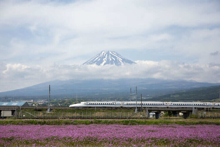 Bullet train (shinkansen) ride from Tokyo