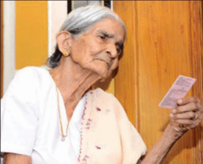 A first-time voter at the age of 100