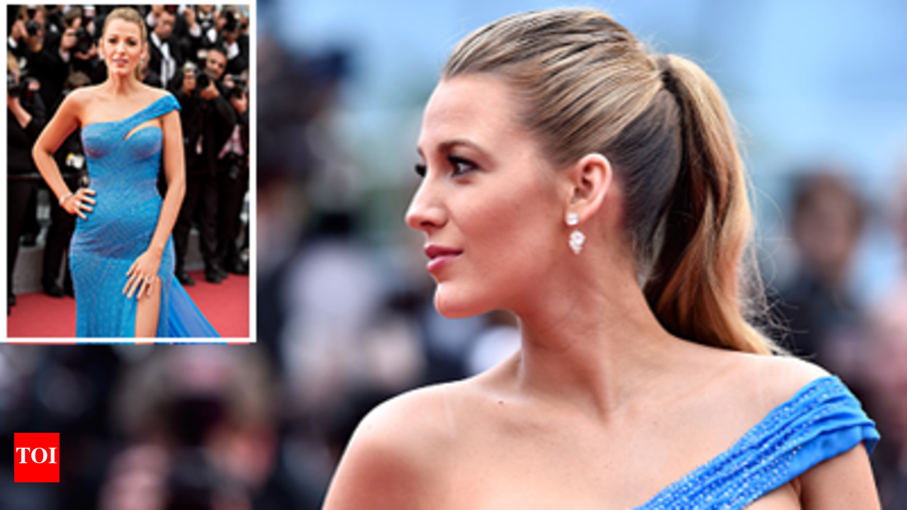 princess polly baby blue dress Blake Lively in Vivienne Westwood at Cannes 2016