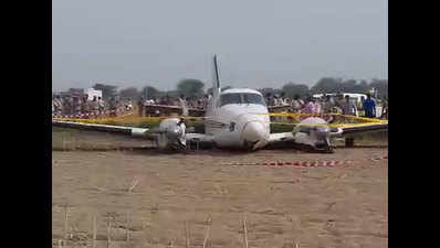 Air ambulance crash lands in Delhi's Najafgarh