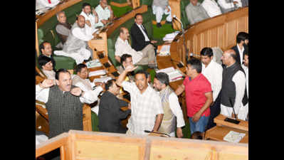 NC,Cong MLAs walk out of J&K Assembly on issue of flood relief