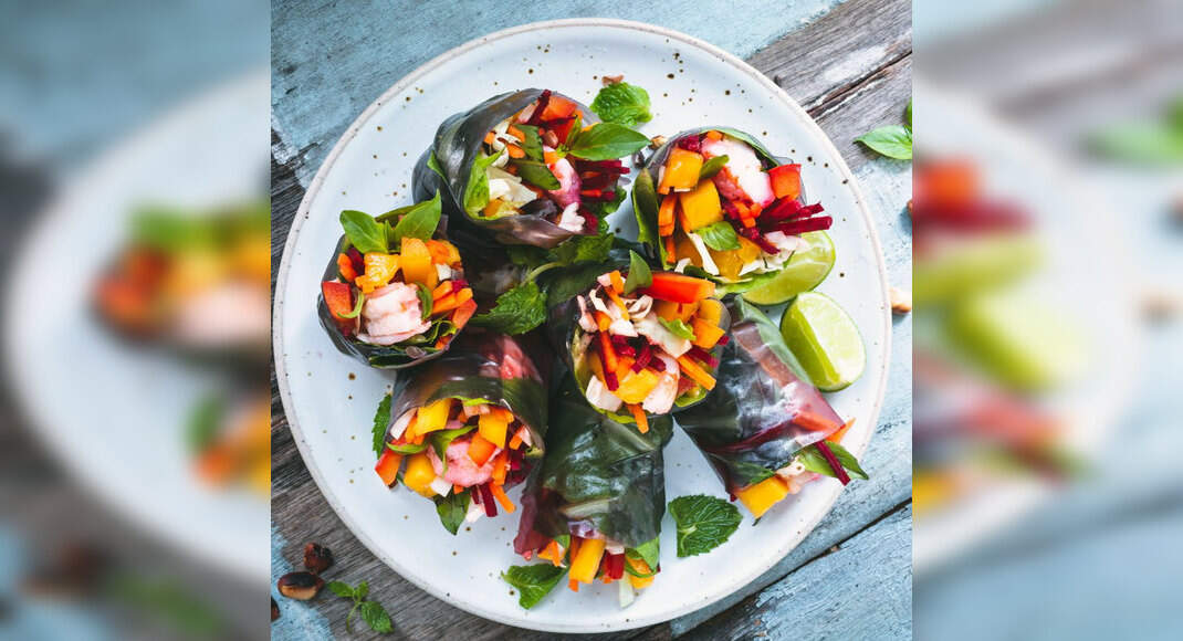 Shrimp and Mango Wraps Recipe: How to Make Shrimp and Mango Wraps Recipe | Homemade Shrimp and Mango