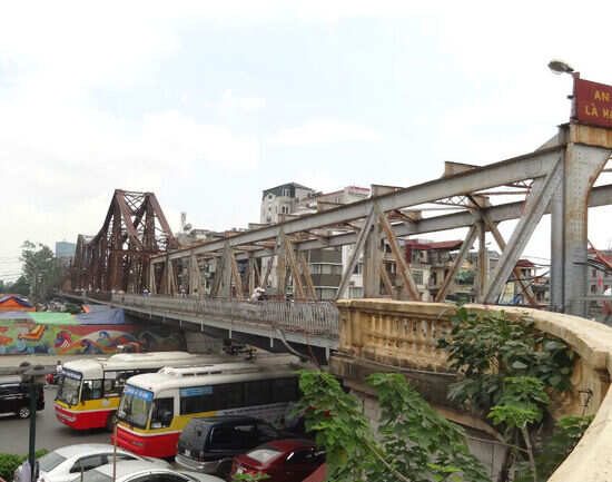 The historic Long Bien Bridge