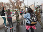 Students clash with police in Santiago