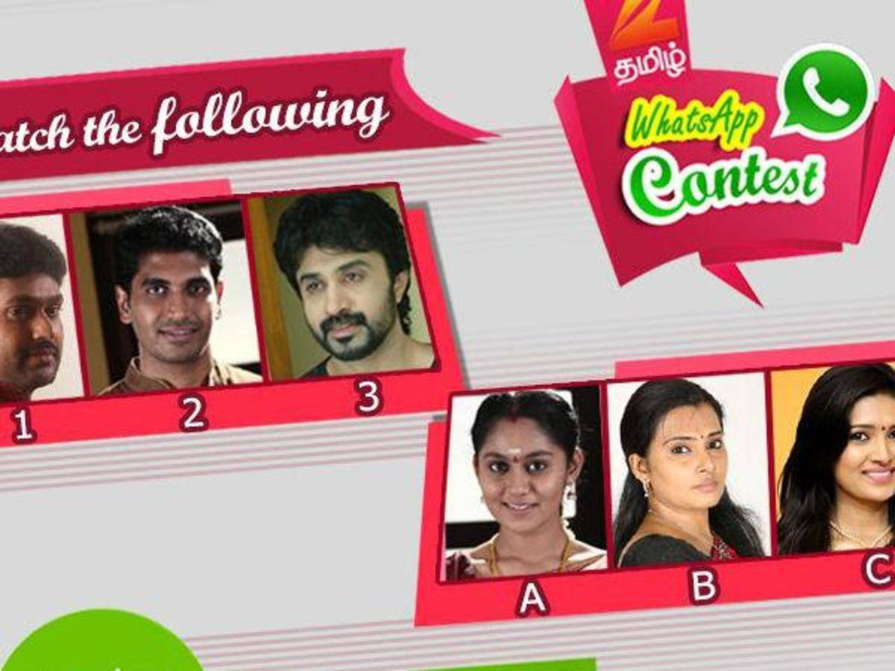 Zee Tamil whatsapp contest is back - Times of India