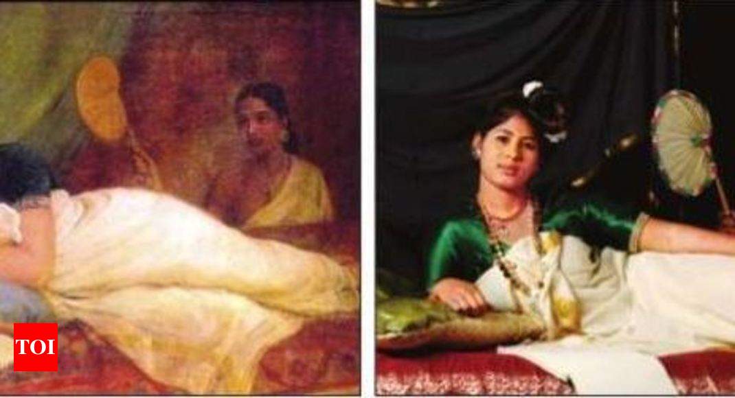 A Nair Woman Adorns Herself  Exotic India Art