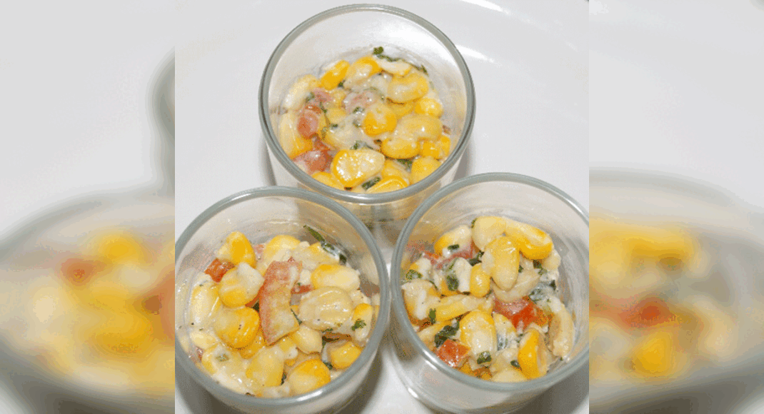 Cheesy Corn Salad Recipe: How to Make Cheesy Corn Salad Recipe | Homemade Cheesy Corn Salad Recipe
