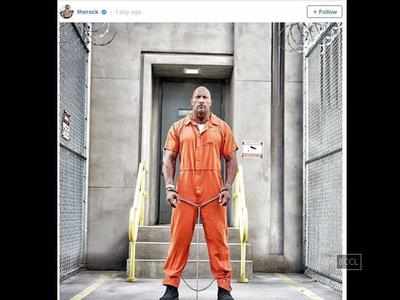 Dwayne Johnson shares on set picture of 'Furious 8'