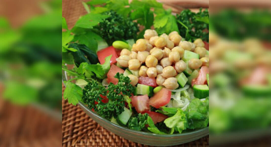 Chickpea Salad Recipe: How to Make Chickpea Salad Recipe | Homemade Chickpea Salad Recipe