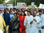 Protest against suicide of AAP activist