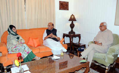 Rajnath in J&K to calm situation, curfew lifted