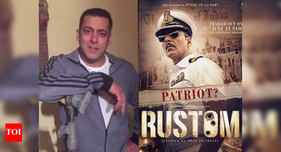 Salman Khan promotes Akshay Kumar's 'Rustom' | Hindi Movie News - Times ...