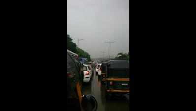 Downpour brings traffic to a halt on key roads