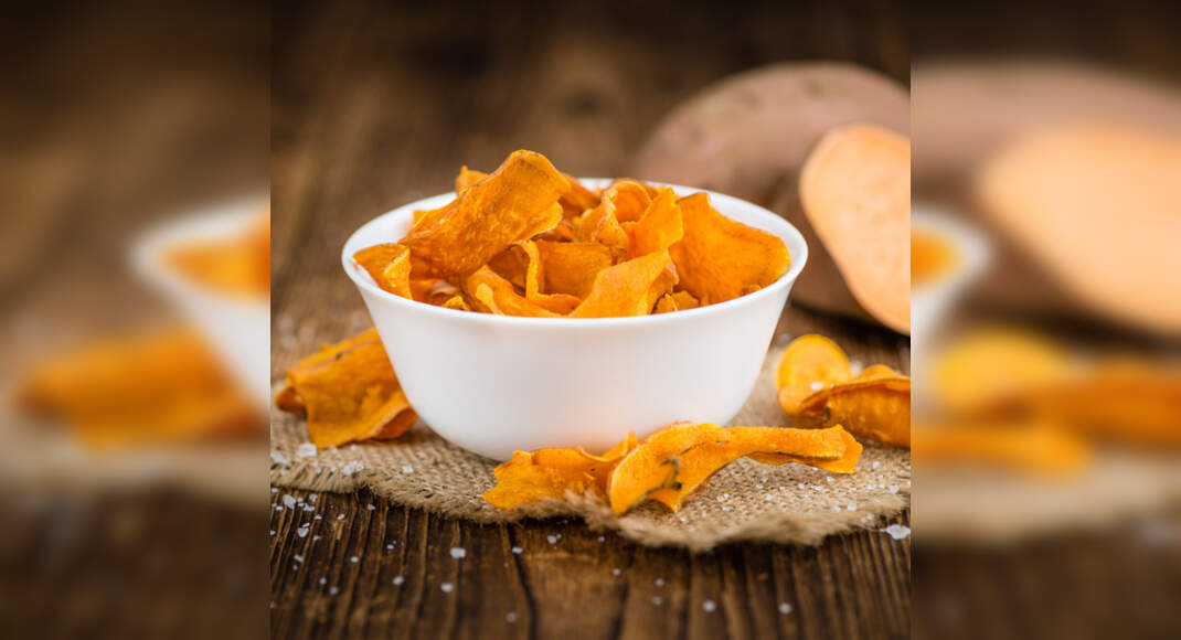 Sweet Potato Chips Recipe: How to Make Sweet Potato Chips Recipe | Homemade Sweet Potato Chips Recip