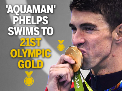 Infographic: 'Aquaman' Phelps swims to record 21st Olympic gold
