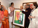 Big B launches Dilip De's art exhibition