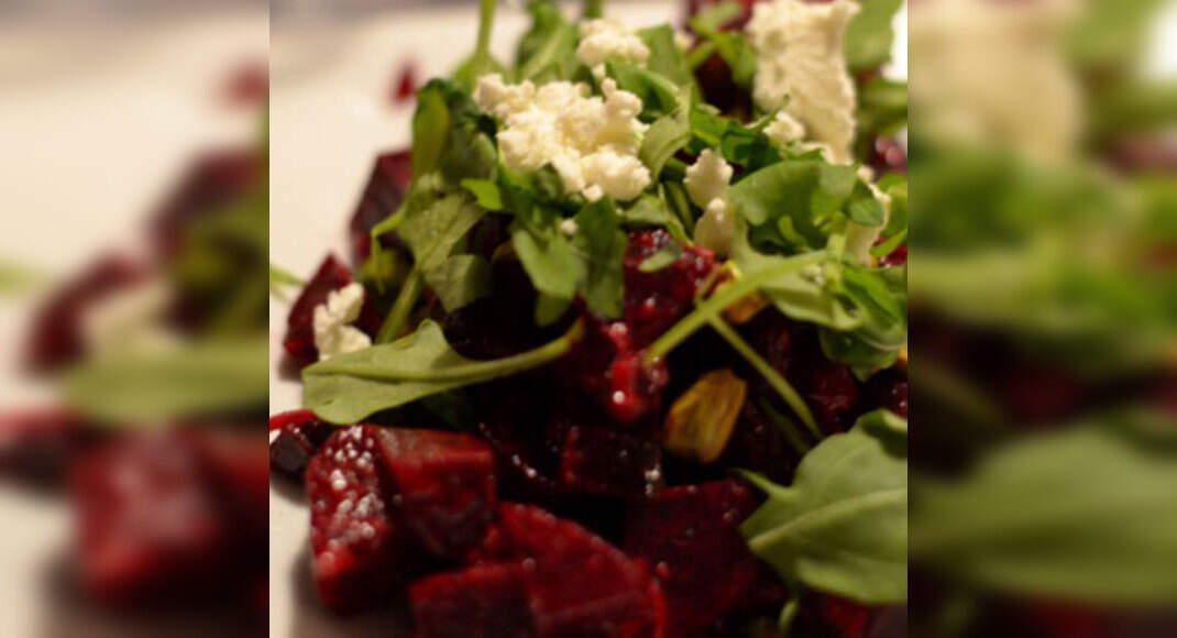 Beetroot Aragula Salad Recipe: How to Make Beetroot Aragula Salad Recipe | Homemade Beetroot Aragula