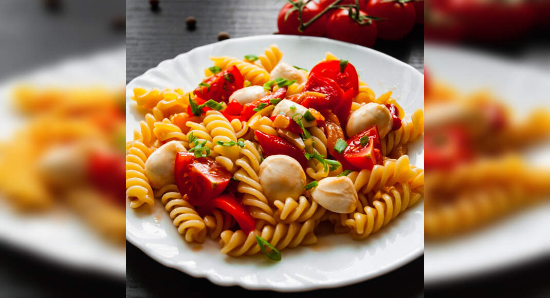 Tomato Pasta Salad Recipe: How to Make Tomato Pasta Salad Recipe | Homemade Tomato Pasta Salad Recip