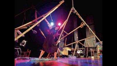 Hans Raj College students applaud a courageous play