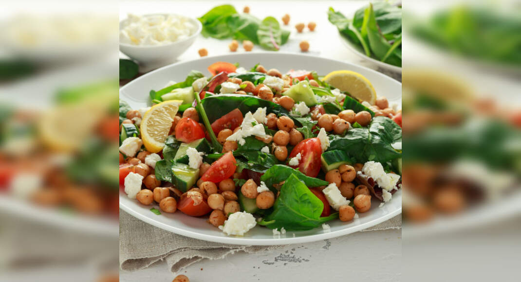 Chickpeas Paneer Salad Recipe: How to Make Chickpeas Paneer Salad Recipe | Homemade Chickpeas Paneer