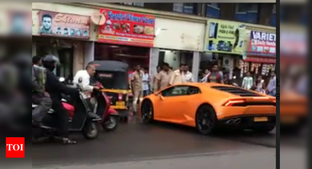 Mlas T To Wife Lamborghini Rams Into Auto In Mumbai Video Goes Viral Mumbai News