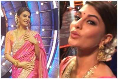 See Pic: When Jacqueline Fernandez outshone the others in a Banarsi sari