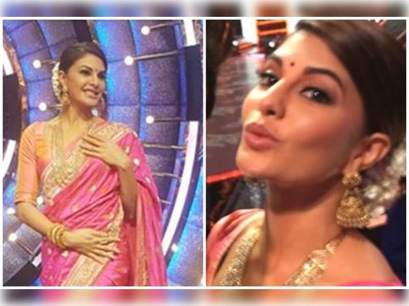 Jhalak Dikhla Jaa 9 See Pic When Jacqueline Fernandez Outshone The Others In A Banarsi Sari Times Of India when jacqueline fernandez outshone the