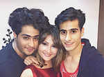Urvashi Dholakia poses with her twin sons Sagar and Kshitij