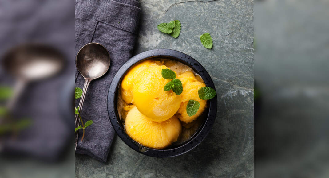Mango Sorbet Recipe: How to Make Mango Sorbet Recipe | Homemade Mango Sorbet Recipe