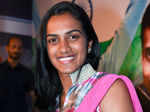 Maharashtra CM felicitates PV Sindhu, P Gopichand