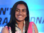 Maharashtra CM felicitates PV Sindhu, P Gopichand